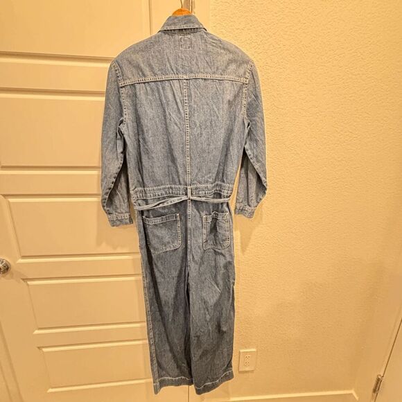 Vintage Gap Denim Full Bodysuit Jumper Women's Size 4 Tie Belt 80s 90s Fashion - Picture 5 of 8